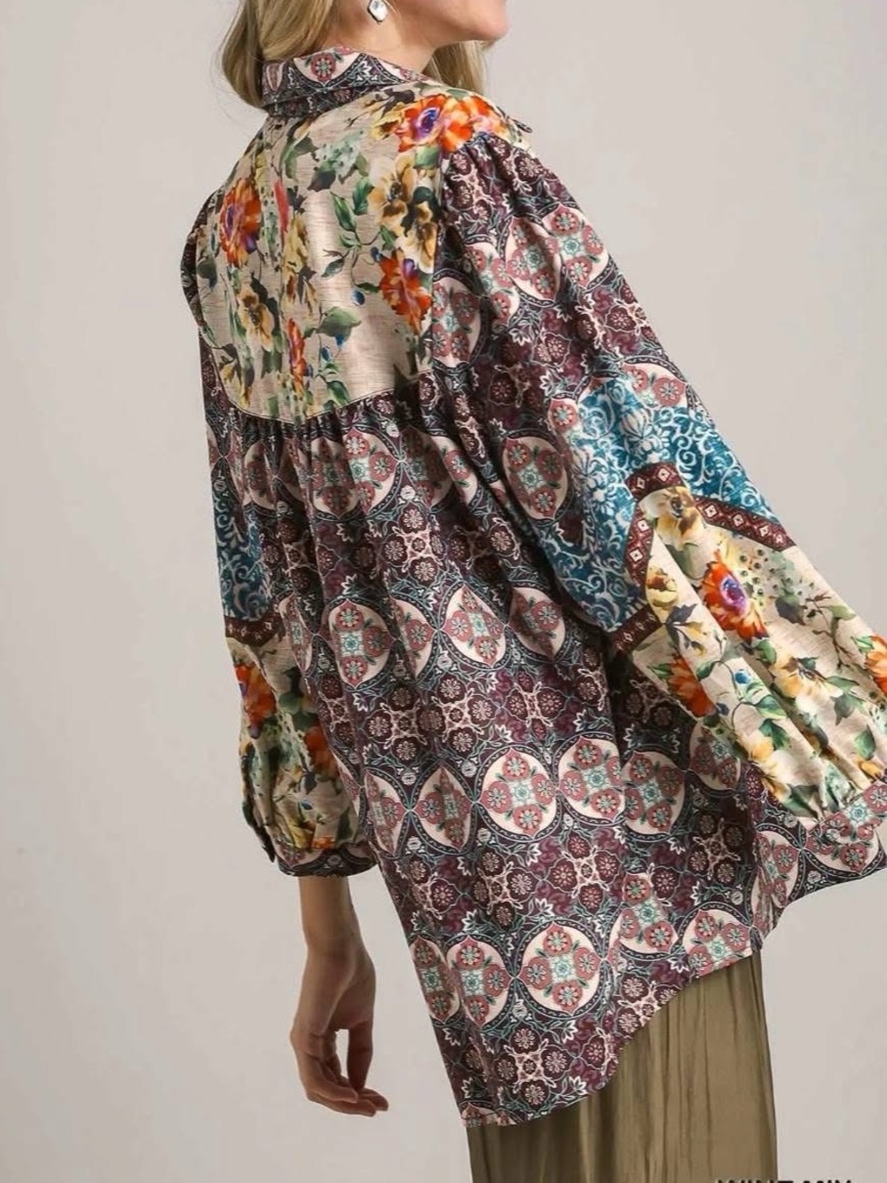 Umgee Multicolor western Floral Peasant Tunic cowgirl sz 2X - Picture 2 of 9